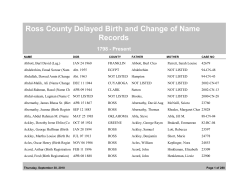 Delayed Birth Record - Ross County Probate and Juvenile Court