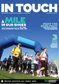 Issue 80 Autumn 2012  - Alzheimer`s Australia NSW