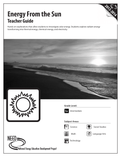 Energy From the Sun - Switch Energy Project