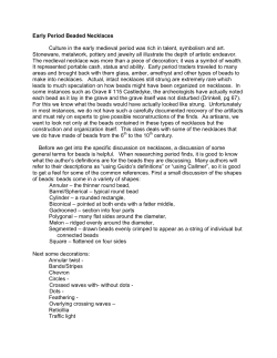 Early Period Beaded Necklaces Culture in the early medieval period
