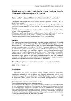 Cloudiness and weather variation in central Svalbard in July 2013