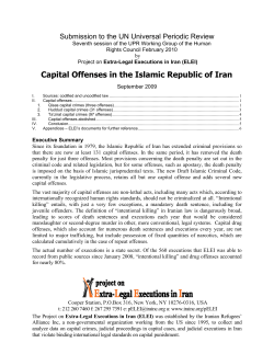Capital Offenses in the Islamic Republic of Iran