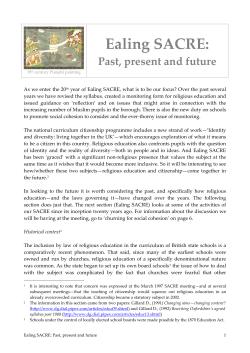 the future for SACREs - Ealing Grid for Learning