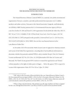 NRDC: Petition to Cancel the Registrations for Enlist Duo Herbicide