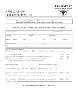 Application for Employment