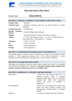 Material Safety Data Sheet DOLOMITE