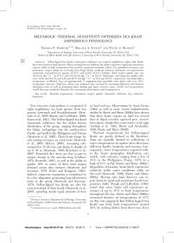 metabolic thermal sensitivity optimizes sea krait amphibious
