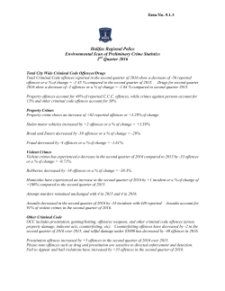 Halifax Regional Police Environmental Scan of Preliminary Crime