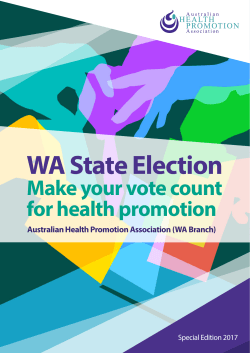 WA State Election - Australian Health Promotion Association
