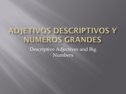Adjetivos descriptivos y numeros PDF