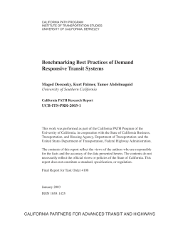 Benchmarking Best Practices of Demand Responsive Transit Systems