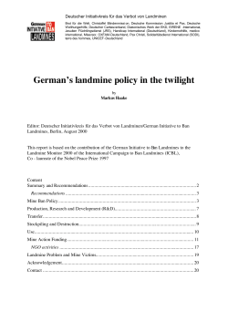 German`s landmine policy in the twilight