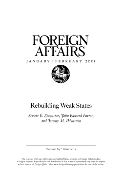 Rebuilding Weak States - Center For Global Development