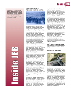 Inside JEB - Journal of Experimental Biology