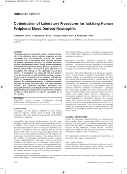 Optimisation of Laboratory Procedures for Isolating Human