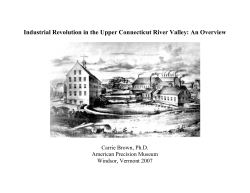 Industrial Revolution in the Upper Connecticut River Valley: An