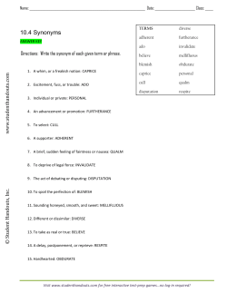 10.4 Synonyms - Student Handouts