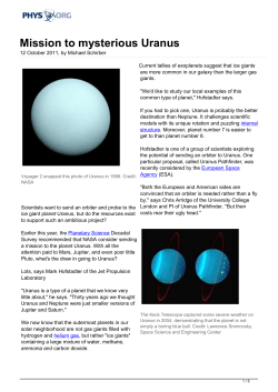 Mission to mysterious Uranus
