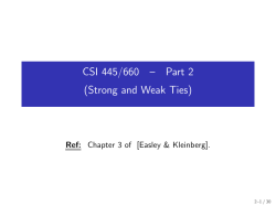CSI 445/660 &ndash; Part 2 (Strong and Weak Ties)