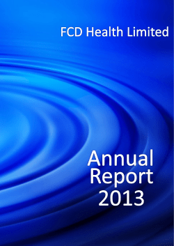 2013 Annual Report FCD Health Ltd