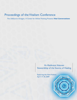 Proceedings of the Vitalism Conference