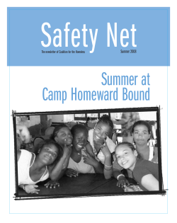 Safety Net, Summer 2008 - Coalition For The Homeless