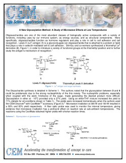 A New Glycosylation Method: A Study of Microwave Effects at Low