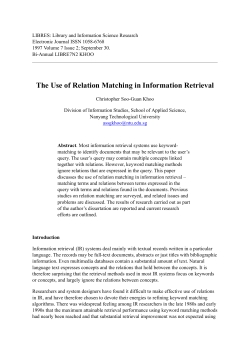 The Use of Relation Matching in Information Retrieval