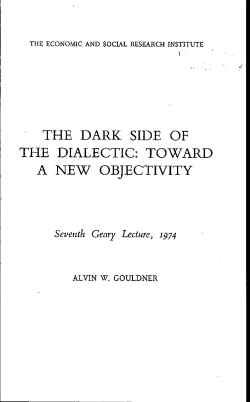 the dark side of the dialectic: toward a new objectivity
