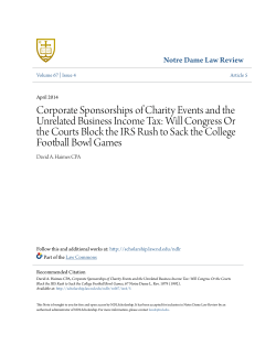 Corporate Sponsorships of Charity Events and the Unrelated