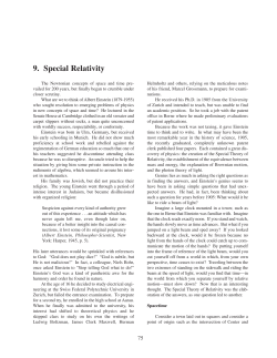 Chapter 9: Special Relativity