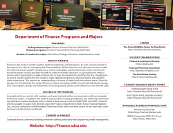 Department Of Finance Programs And Majors