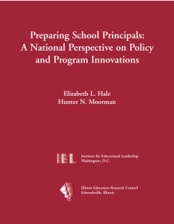 Preparing School Principals: A National Perspective on Policy