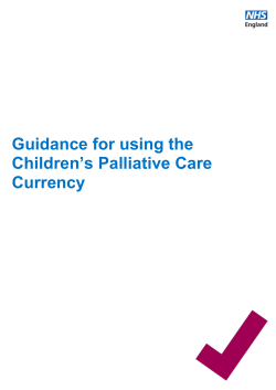 Guidance for using the Children`s Palliative Care Currency