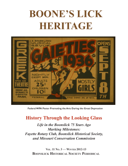 boone`s lick heritage - Boonslick Historical Society