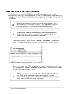 How to Create a Secure Assessment