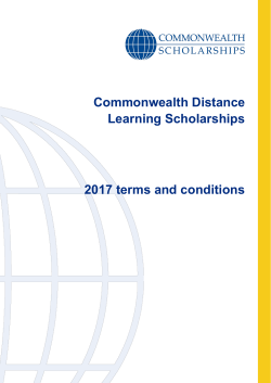 Commonwealth Distance Learning Scholarships 2017 terms and