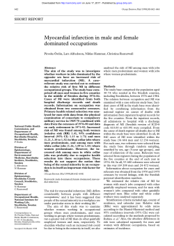 Myocardial infarction in male and female dominated occupations