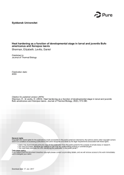 Syddansk Universitet Heat hardening as a function of