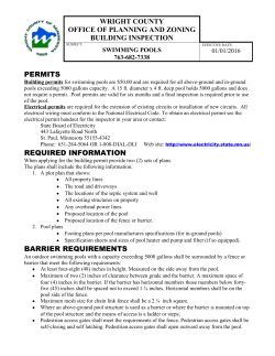 Swimming Pool Requirements