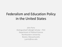 Federalism and Education Policy in the United States - PUC-Rio