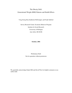 The Obesity Drift: Generational Weight (BMI)