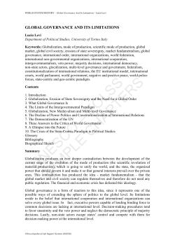 global governance and its limitations