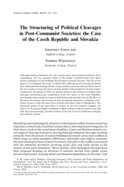 The Structuring of Political Cleavages in Post