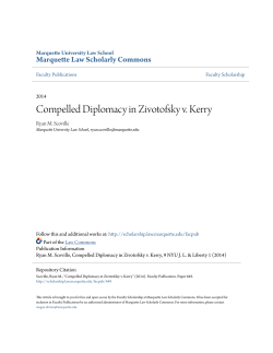 Compelled Diplomacy in Zivotofsky v. Kerry