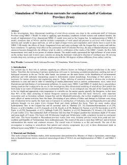 Simulation of Wind driven currents for continental shelf of