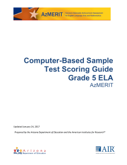 Computer-Based Sample Test Scoring Guide Grade