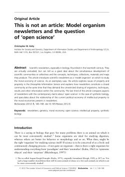 This is not an article: Model organism newsletters and the