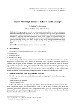 Factors Affecting Selection of Tubes of Heat Exchanger