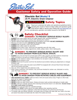 Safety and Operation Guide - Electric Eel Manufacturing